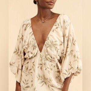 Free People Cream Floral Mini Dress